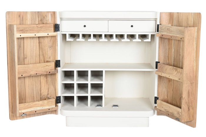 DKD Home Decor Botellero Scandi White Mango Acacia Natural Blanco 85 x 50 x 100 cm con 6 Estanterías DKD Home Decor Botellero Scandi White Mango Acacia Natural Blanco 85 x 50 x 100 cm con 6 Estanterías