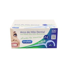 ORATEK Arco Hilo Dental Doble 100 Ud. Individuales Fibra Polietileno UHMWPE 400D