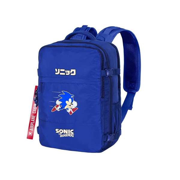 Karactermania Mochila Cabin Sonic Action Azul 25 x 20 x 40 cm - Apta Cabina Aerolíneas, Compartimento Portátil 15" Impermeable