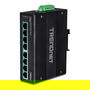 TRENDnet TI-PG80B Switch Industrial Gigabit 8 Puertos PoE+ 200W, Montaje en Carril DIN IP30 (-40 a 75 grados C)
