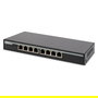 Digitus Conmutador Gigabit PoE de 8 Puertos 10/100/1000 Mbps No Administrado, Negro, 16 Gbit/s, 30 W por Puerto, IEEE 802.3at