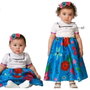 Disfraz Vestido Bebé Niña 24 Meses Azul con Diadema Floral - Temática Mexicana