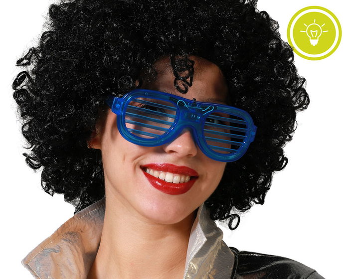 Gafas Rejilla Carnaval Luz Azul Adulto para Disfraces Futuristas y Noche Gafas Rejilla Carnaval Luz Azul Adulto para Disfraces Futuristas y Noche