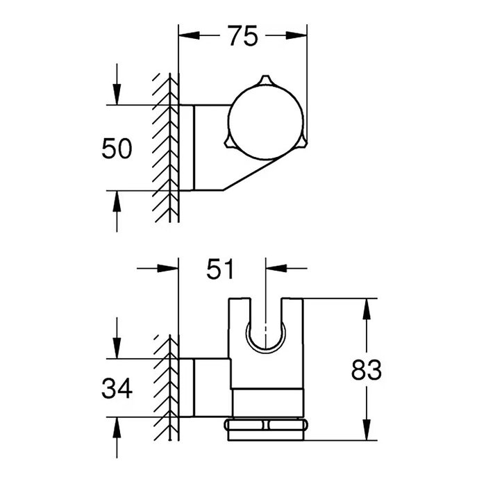 Grohe Soporte de pared Vitalio universal cromado