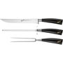 Berkel Elegance Glossy Black Roast-Set de 3 piezas con cuchillo, horquilla y acero de afilar