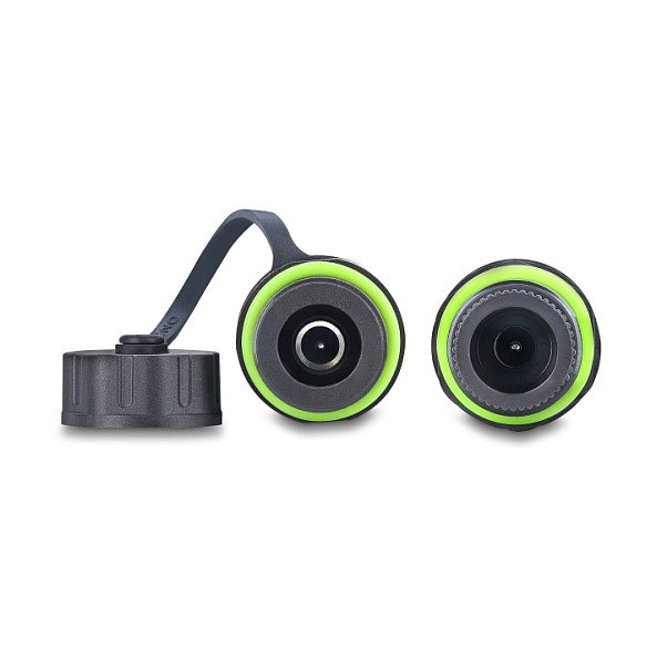 DeLOCK Conector de cables hembra DC 5,5 x 2,1 mm a hembra DC 5,5 x 2,1 mm con rosca M20x1,5 mm y tapa, compatible con Starlink