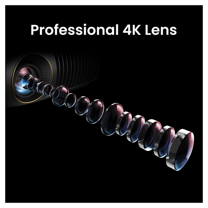 BenQ W5850 Proyector 4K UHD Láser para Cine en Casa, 2600 Lúmenes ANSI, DLP, 3840x2160, 3D, HDR10/10+, Zoom 1.6:1, HDMI, Ethernet, RS-232