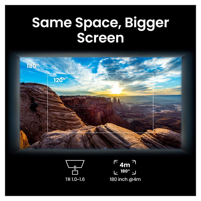 BenQ W5850 Proyector 4K UHD Láser para Cine en Casa, 2600 Lúmenes ANSI, DLP, 3840x2160, 3D, HDR10/10+, Zoom 1.6:1, HDMI, Ethernet, RS-232