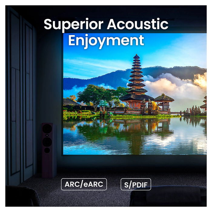 BenQ W5850 Proyector 4K UHD Láser para Cine en Casa, 2600 Lúmenes ANSI, DLP, 3840x2160, 3D, HDR10/10+, Zoom 1.6:1, HDMI, Ethernet, RS-232