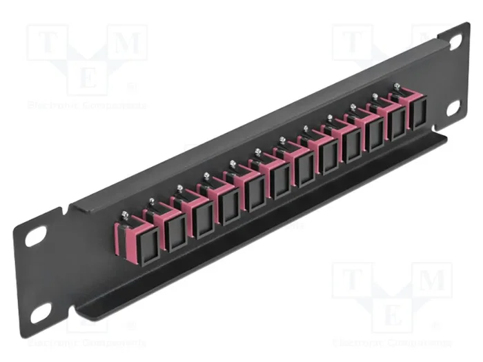 DeLOCK Patchpanel de fibra óptica 10″ 12 Puertos SC Simplex Negro/Violeta