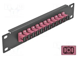 DeLOCK Patchpanel de fibra óptica 10″ 12 Puertos SC Simplex Negro/Violeta