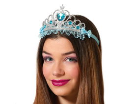 Tiara Azul De Princesa Con Brillantes Para Mujer Adulta