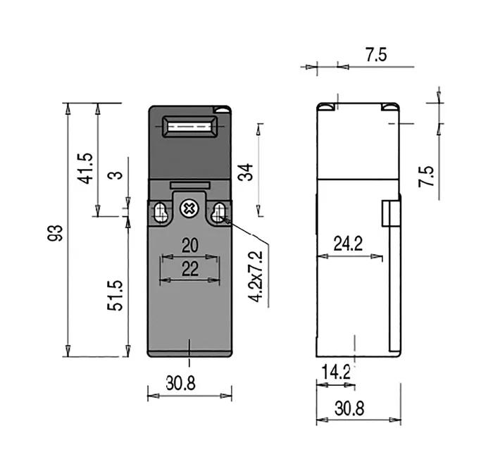 PIZZATO ELETTRICA FR 993-D2M1 Interruptor de Seguridad a Llave NC x2