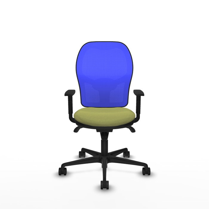 PIQUERAS Y CRESPO Silla de oficina Jorquera con mecanismo Sincro, Verde oliva y Azul