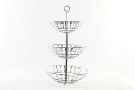 DKD Home Decor Frutero de Metal Cromado Plateado de 3 Niveles con Colección Cubiertos 21