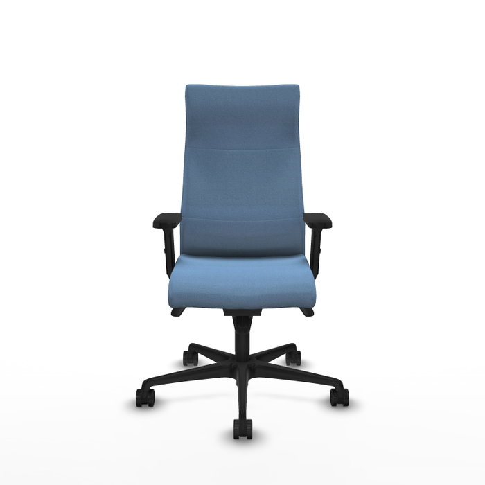 Sillón Albacete con mecanismo Sincro tapizada con Tela color Azul cielo. Equipado con Base nailon negra, Brazos 2D y Ruedas 65mm nailon Sillón Albacete con mecanismo Sincro tapizada con Tela color Azul cielo. Equipado con Base nailon negra, Brazos 2D y Ruedas 65mm nailon