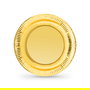 Algon Set 10 Platos Cartón Oro Redondos 23 cm (18 Unidades)