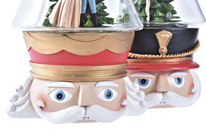 DKD Home Decor Decoración Luminosa Navidad Fantasía Rojo Blanco Resina LED 2 Unidades 13.5 x 24 x 15 cm