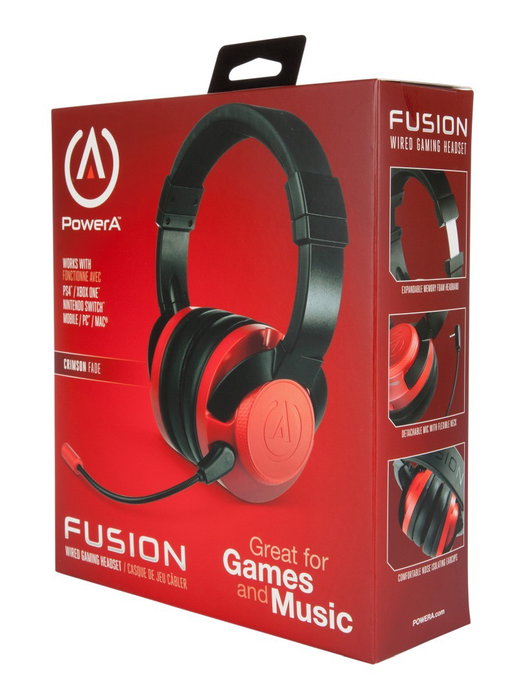 Power A Fusion Wired Gaming Headset Crimson Fade Power A Fusion Wired Gaming Headset Crimson Fade