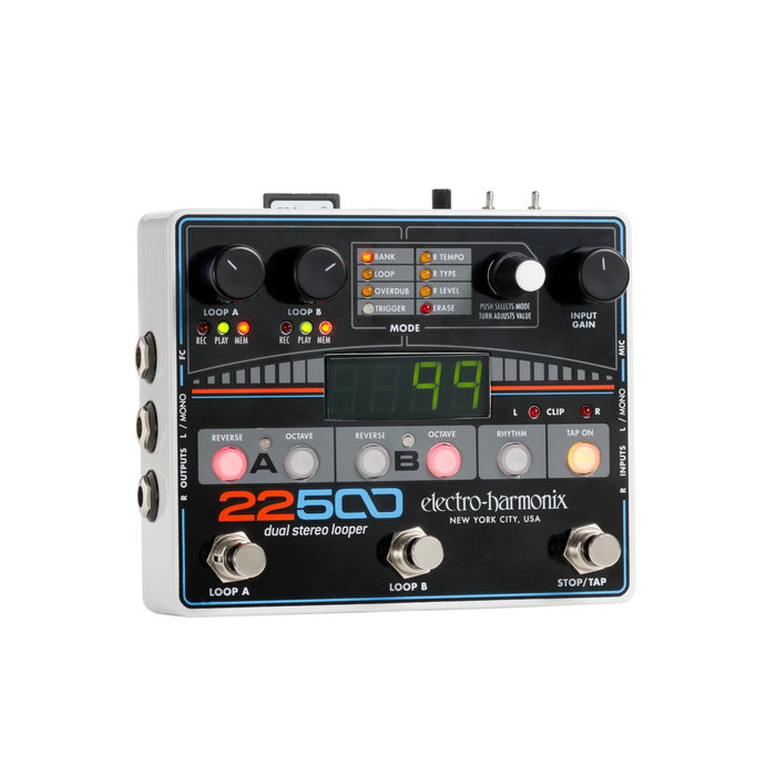 EHX 22500 Pedal Dual Stereo Looper con Fuente de Alimentación 9,6DC-500 PSU EHX 22500 Pedal Dual Stereo Looper con Fuente de Alimentación 9,6DC-500 PSU