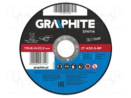 GRAPHITE Diana de lijado de 115mm para metal