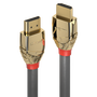 LINDY Cable HDMI 2.0 Gold Line 5 m, 4K Ultra HD, Gris y Oro