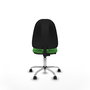 Silla de oficina Algarra con mecanismo Contacto permanente básico tapizada con Tela color Verde. Equipada con Base cromada, Sin brazos y Ruedas de nailon 50 mm
