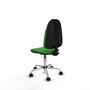 Silla de oficina Algarra con mecanismo Contacto permanente básico tapizada con Tela color Verde. Equipada con Base cromada, Sin brazos y Ruedas de nailon 50 mm