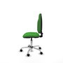 Silla de oficina Algarra con mecanismo Contacto permanente básico tapizada con Tela color Verde. Equipada con Base cromada, Sin brazos y Ruedas de nailon 50 mm