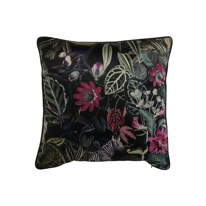 DKD Home Decor Cojín de Terciopelo Multicolor Impreso 45x10x45 cm