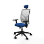 PIQUERAS Y CRESPO Silla de oficina Motilla con mecanismo Sincro, Azul y Blanco