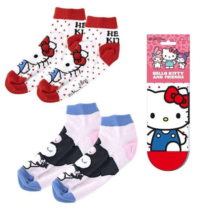 Cerdá Pack de 2 Calcetines Tobillero Hello Kitty Talla 36-43