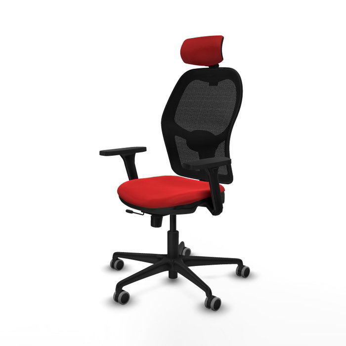 PIQUERAS Y CRESPO Silla de oficina Jorquera con mecanismo Sincro/Traslack, Rojo y Negro
