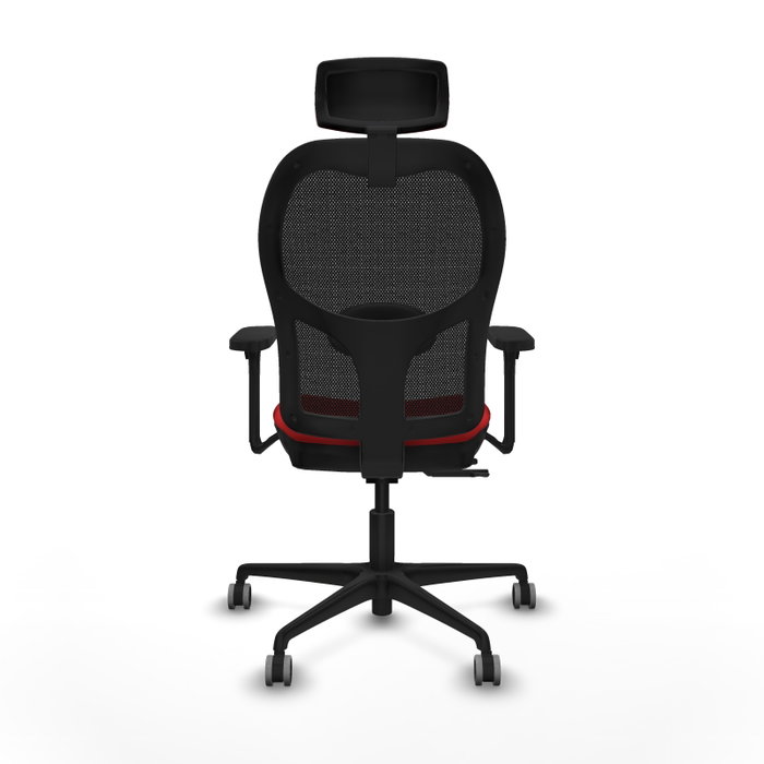 PIQUERAS Y CRESPO Silla de oficina Jorquera con mecanismo Sincro/Traslack, Rojo y Negro