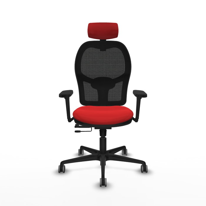 PIQUERAS Y CRESPO Silla de oficina Jorquera con mecanismo Sincro/Traslack, Rojo y Negro