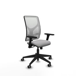 PIQUERAS Y CRESPO Silla de oficina Motilla con mecanismo Sincro, Gris claro y Blanco