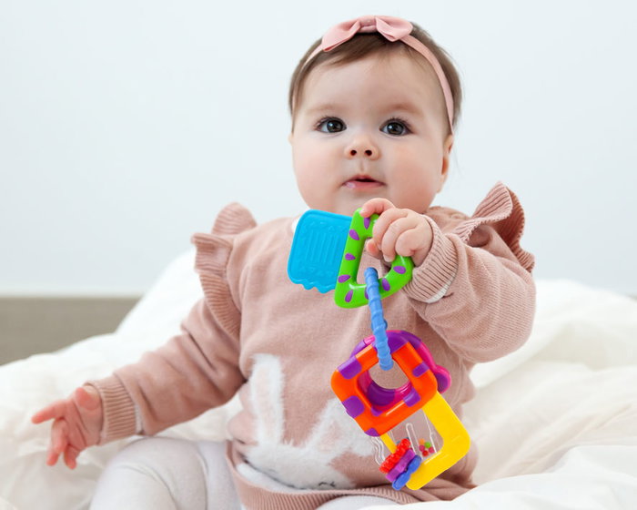 KioKids Llavero Sonajero Mordedor para Bebé +3 Meses