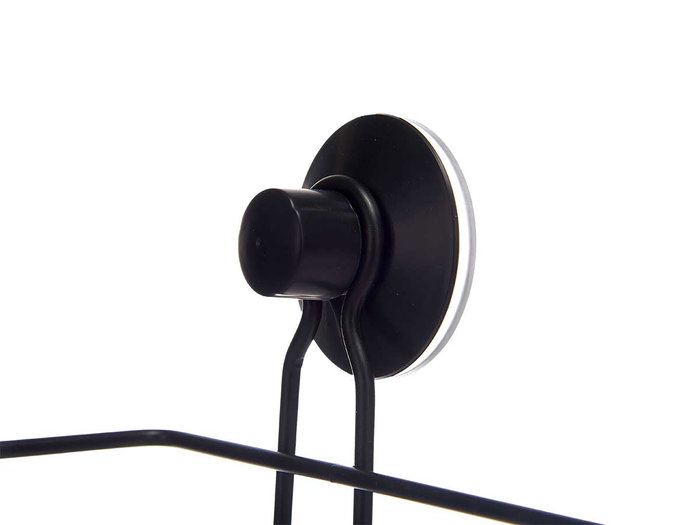 Berilo Soporte Ducha Metal Negro Rectangular Bajo Ventosa 35x13x13 cm (Set de 12)