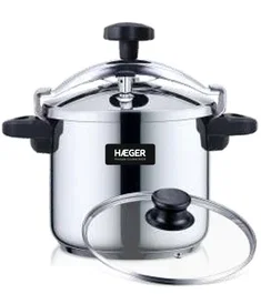 Haeger PC-10S.021A Olla a Presión 10 Litros Acero Inoxidable, para Cocinas de Inducción, Gas, Eléctricas y Cerámicas