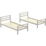 Literas infantiles separables - 2x90x190 cm - Pino macizo gris claro - Somier incluido - ANDO