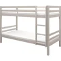 Literas infantiles separables - 2x90x190 cm - Pino macizo gris claro - Somier incluido - ANDO