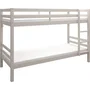 Literas infantiles separables - 2x90x190 cm - Pino macizo gris claro - Somier incluido - ANDO