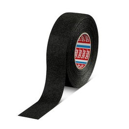 Tesa Cinta Adhesiva Textil 51608 Negra 19 mm x 15 m para Agrupar Mazos de Cables - Resistente, Amortiguadora de Ruido (Set de 8) (Set de 8)