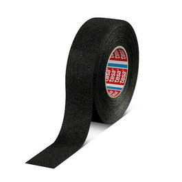 Tesa Cinta Adhesiva Textil 51608 Negra 19 mm x 15 m para Agrupar Mazos de Cables - Resistente, Amortiguadora de Ruido (Set de 8) (Set de 8)