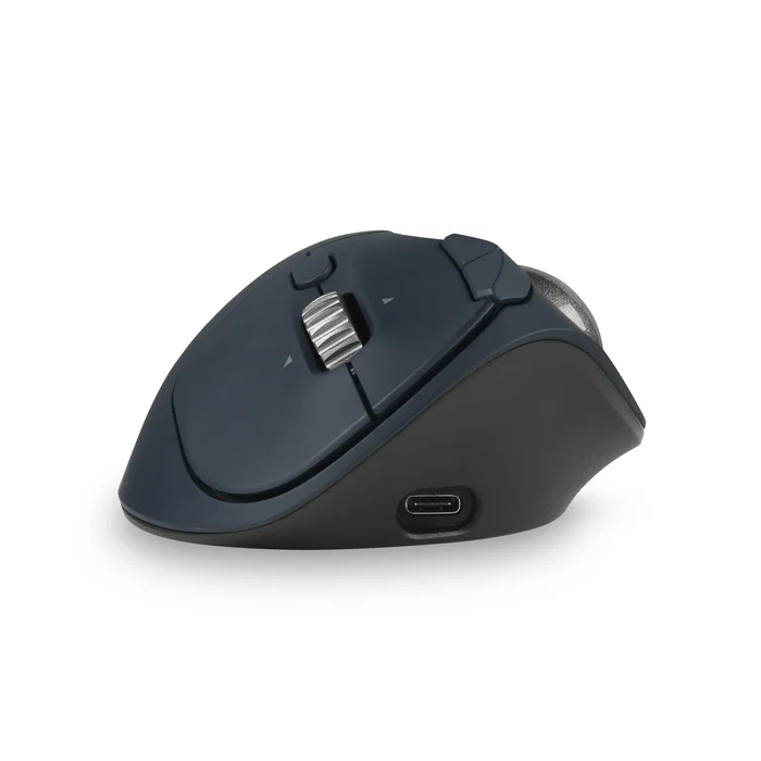 Kensington K72196WW Pro Fit Ergo TB550 Trackball Inalámbrico Bluetooth y 2.4 GHz, Ergonómico para Mano Derecha, Recargable, 1600 DPI, Negro/Gris