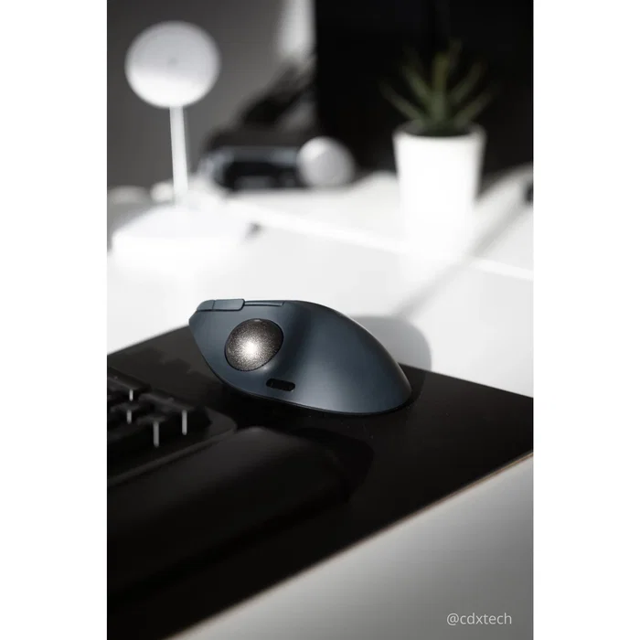 Kensington K72196WW Pro Fit Ergo TB550 Trackball Inalámbrico Bluetooth y 2.4 GHz, Ergonómico para Mano Derecha, Recargable, 1600 DPI, Negro/Gris