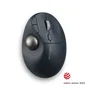 Kensington K72196WW Pro Fit Ergo TB550 Trackball Inalámbrico Bluetooth y 2.4 GHz, Ergonómico para Mano Derecha, Recargable, 1600 DPI, Negro/Gris