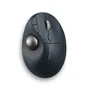 Kensington K72196WW Pro Fit Ergo TB550 Trackball Inalámbrico Bluetooth y 2.4 GHz, Ergonómico para Mano Derecha, Recargable, 1600 DPI, Negro/Gris