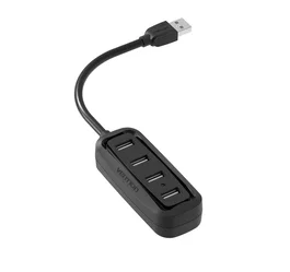 Vention VAS-J43-B050 Hub USB 2.0, 4 Puertos, Velocidad 480 Mbps, Cable de 0.5m, Negro