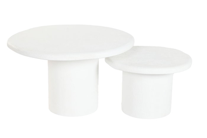 DKD Home Decor Mesa Centro Set de 2 Piezas 75 x 75 x 35 cm Madera Reciclada Mango